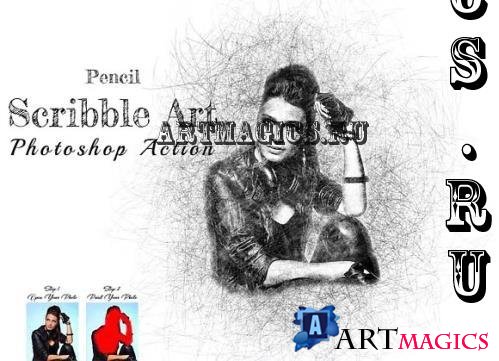 Pencil Scribble Art Photoshop Action - 92086897