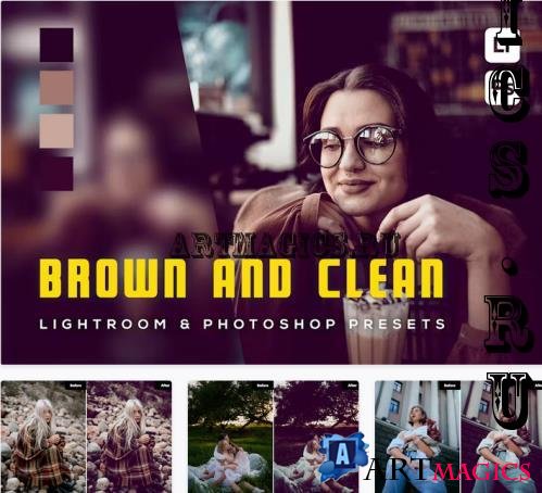 6 Brown and Clean Lightroom and photoshop Presets - 785KNRQ