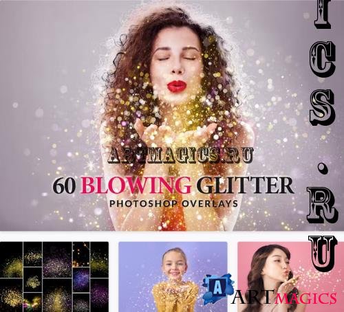 60 Blowing Glitter Photoshop Overlays - SUANBCB