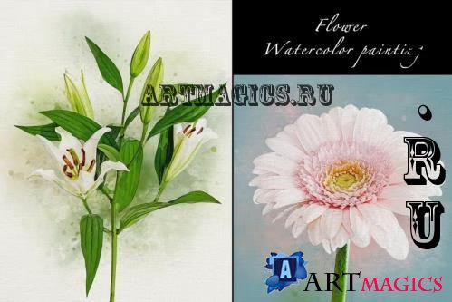 Flower Watercolor Effect - 6U6W82S
