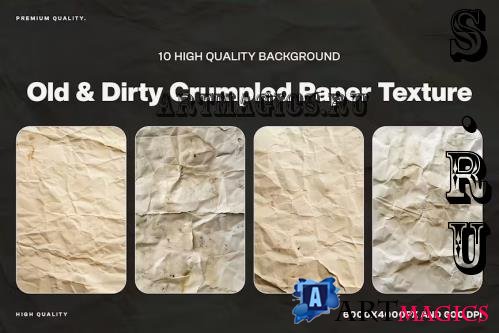 10 Old Dirty Crumple Paper Background - 3YHVGG4