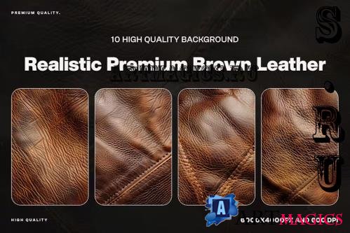 10 Realistic Brown Leather Background - R7VS725