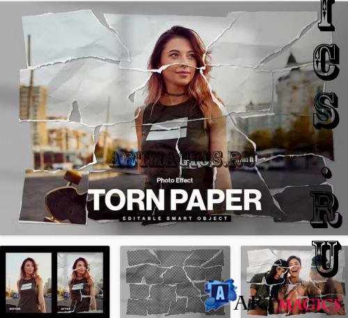 Torn Paper Photo Effect Template - 2FTX6T3