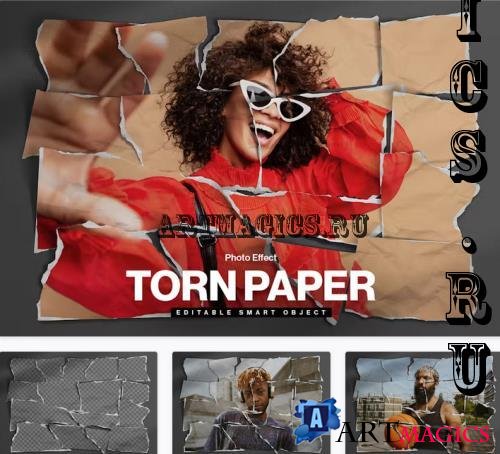 Torn Paper Photo Effect Template - 5WQZSJW