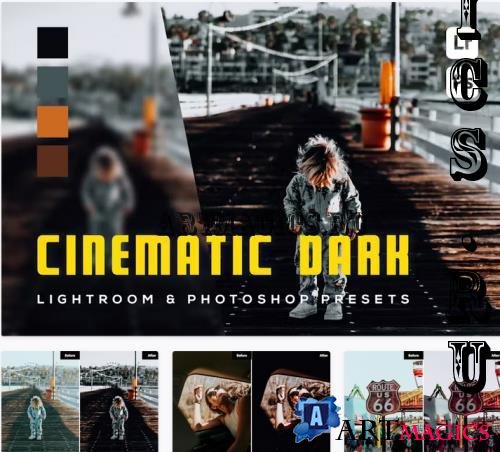 6 Cinematic Dark Lightroom and Photoshop Presets - D7YX4ZP