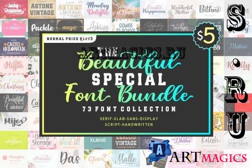The Beautiful Special Font Bundle - 73 Premium Fonts