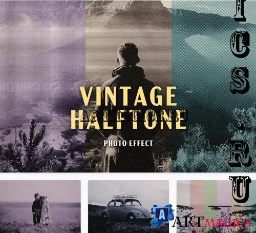 Old Vintage Halftone Photo Effect - 234739007