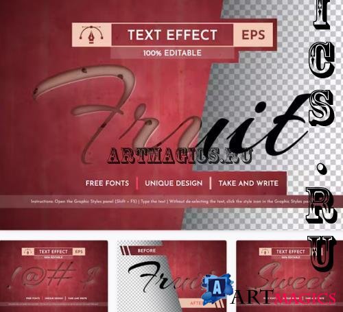 Red Apple - Editable Text Effect - 91582804
