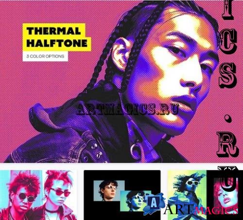 Thermal Halftone Photo Effect - 231741797