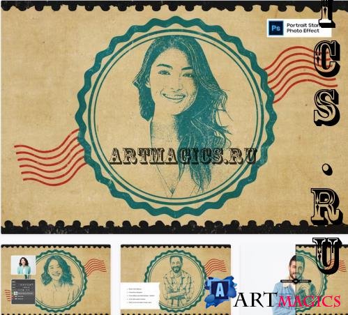 Portrait Stamp Photo Effect - LA7SCAX