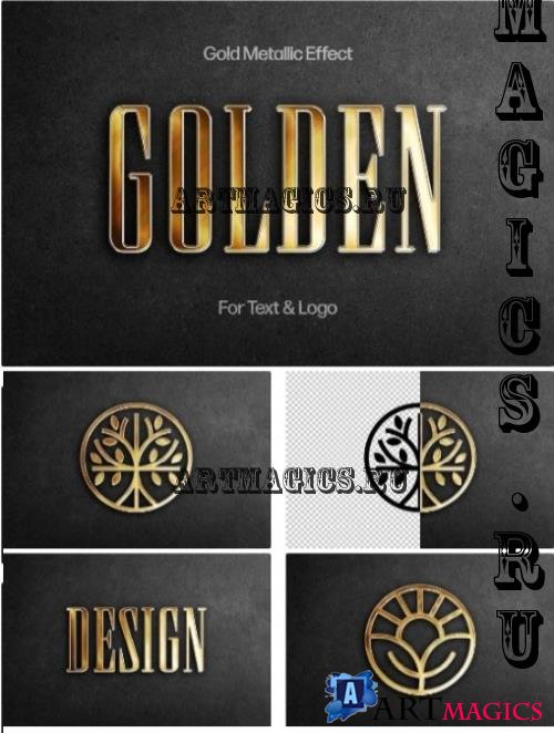 Gold Metallic Text & Logo Effect - 278655251