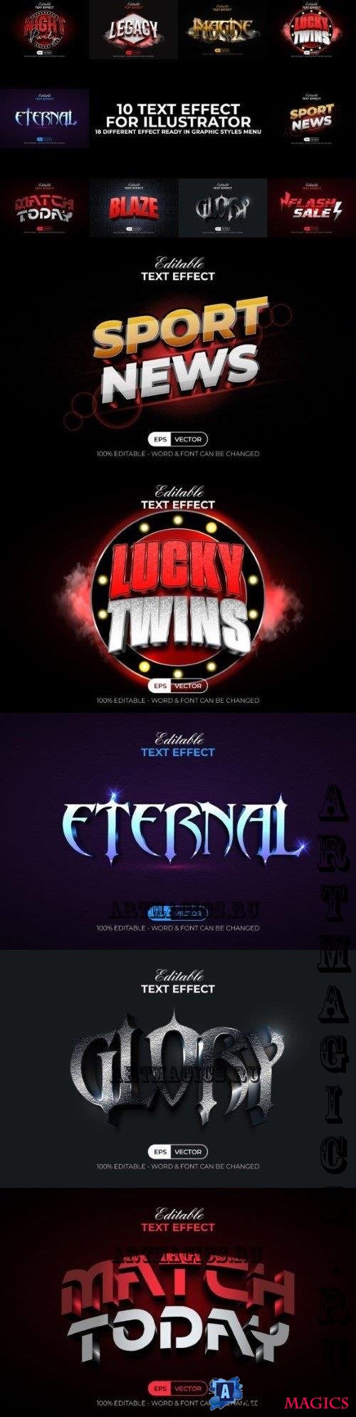 3D Modern Text Effect Style Bundle - 217746977