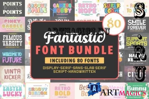Fantastic Font Bundle - 80 Premium Fonts