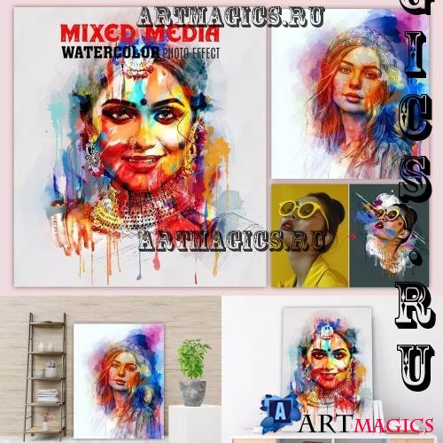 Artist Watercolor Painting Effect - 279156411
