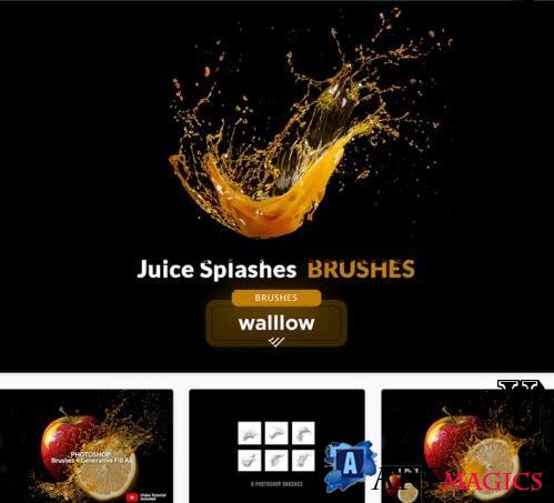 Juice splashes photoshop brushes - 279992561