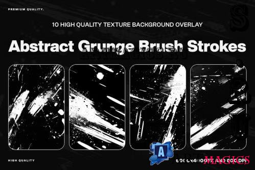 10 Abstract Grunge Brush Strokes Textures - D6TU9RB