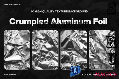 10 Crumpled Aluminum Foil Texture - 36KT77Y