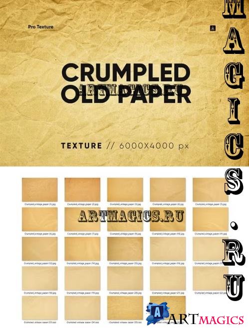 20 Crumpled Old Paper Texture HQ - 278282535