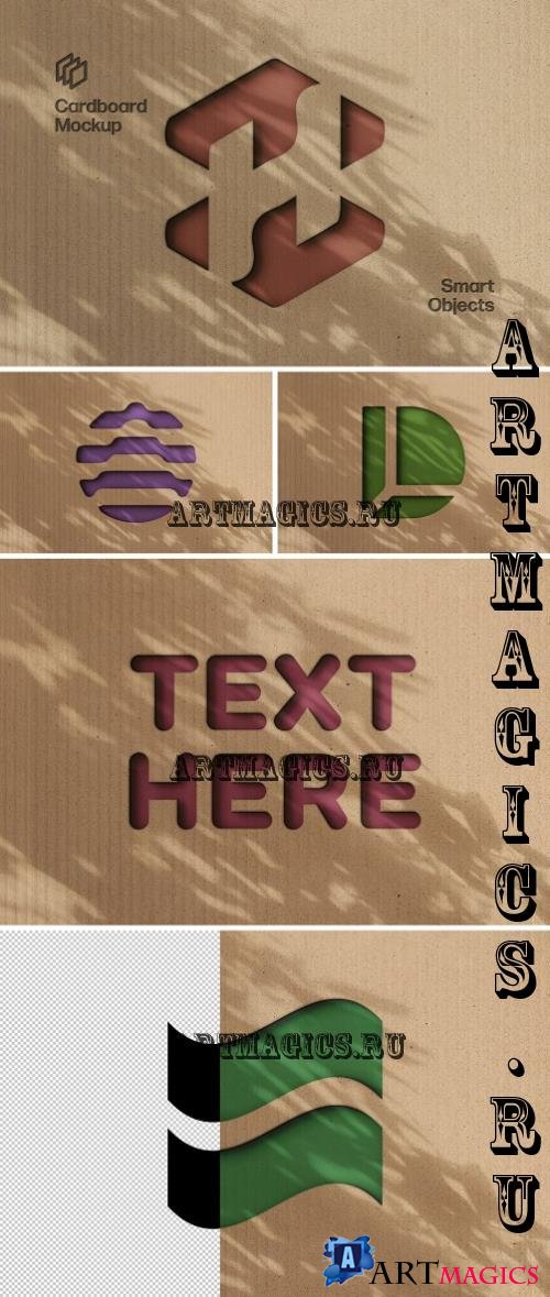 Cardboard Cut Out Text & Logo Mockup - 278654882