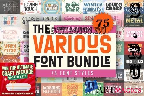 The Various Font Bundle - 75 Premium Fonts