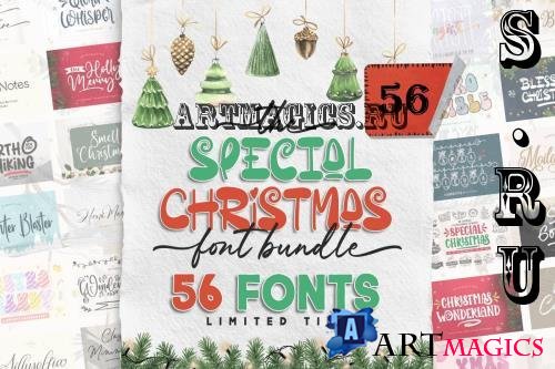 The Special Christmas Font Bundle - 56 Premium Fonts