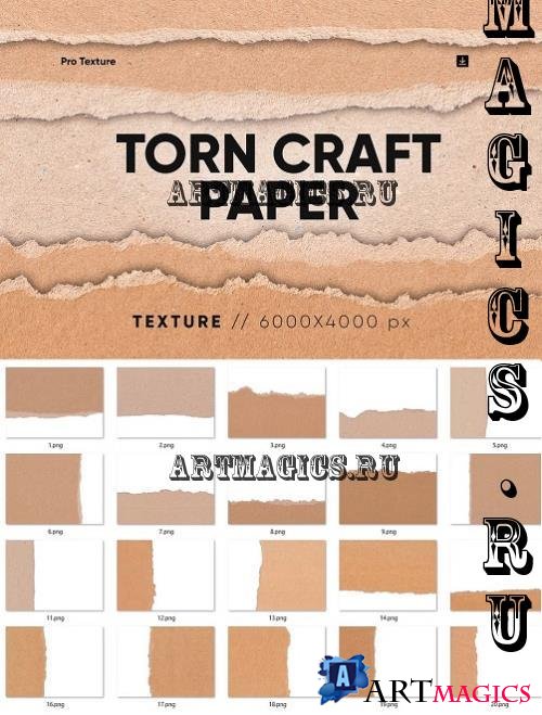 20 Torn Craft Paper Texture HQ - 279700323