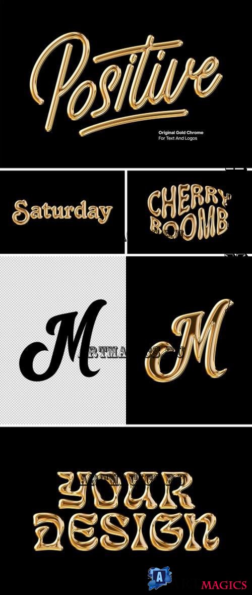 Polished Chrome Text & Logo Effect - 279935118