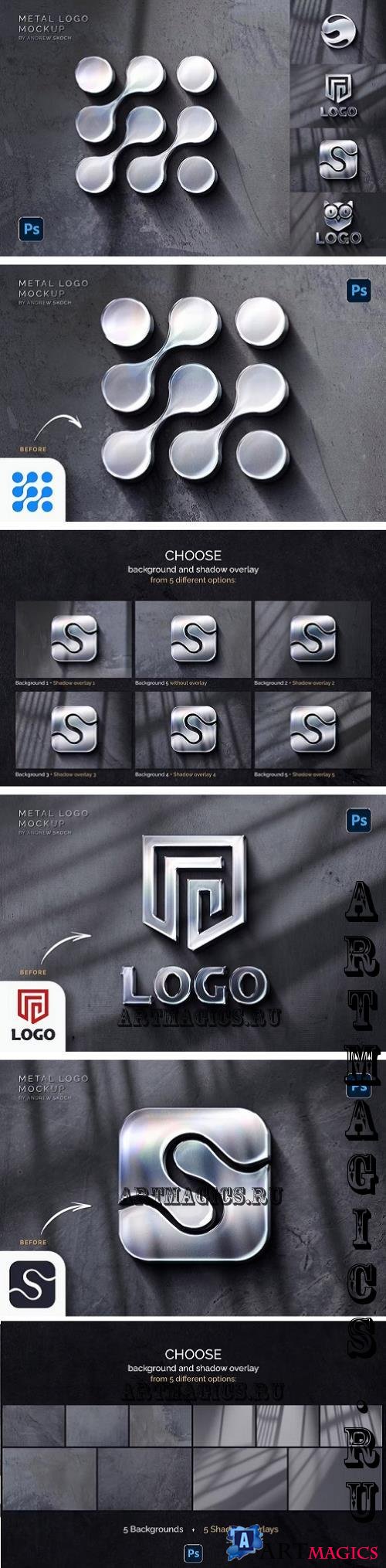 Metal Wall Logo Mockup - 165305973