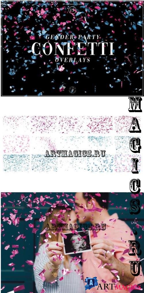 Gender Party Confetti Overlays - S6HFH6M
