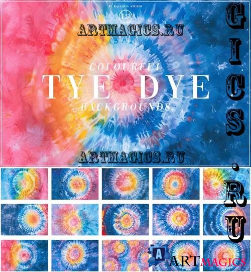 Colourful Tye Dye Backgrounds - 3PJCMU6