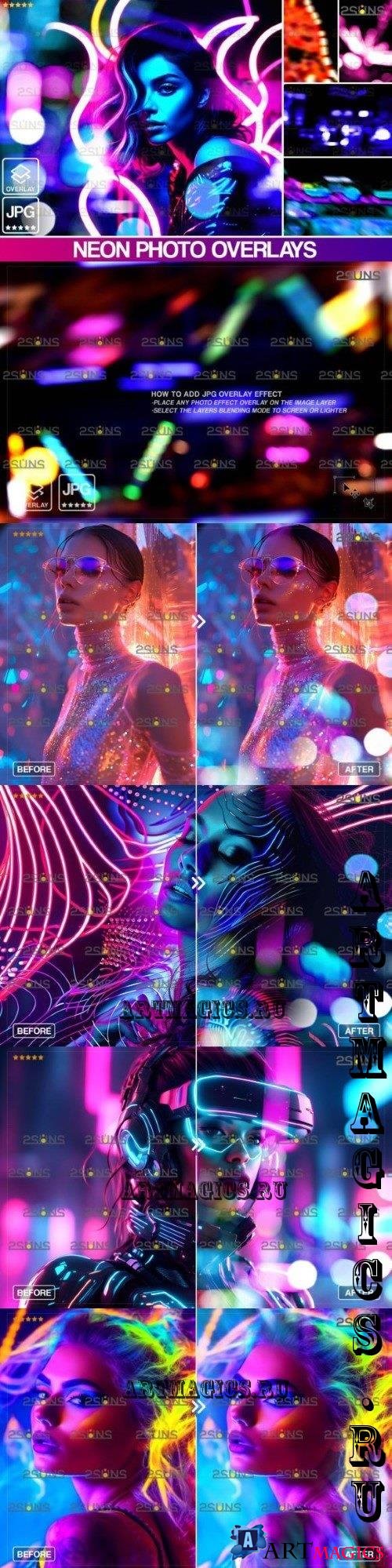 Neon Overlays Photoshop Bokeh Effect Vol 05 - 280254968