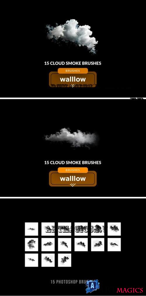 15 Cloud smoke photoshop brushes - 278885879