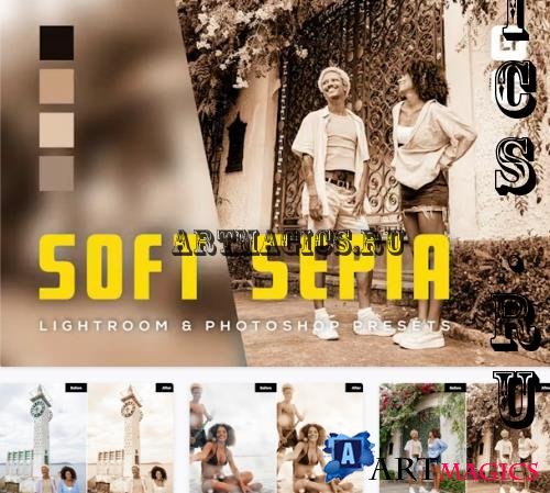 6 Soft Sepia Lightroom and Photoshop Presets - DKHRDNP