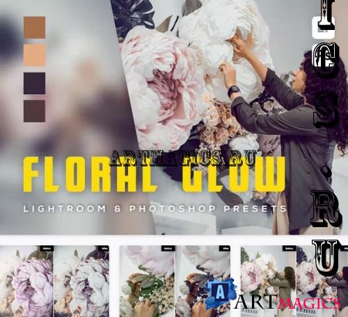 6 Floral Glow Lightroom and Photoshop Presets - HQUPY8X