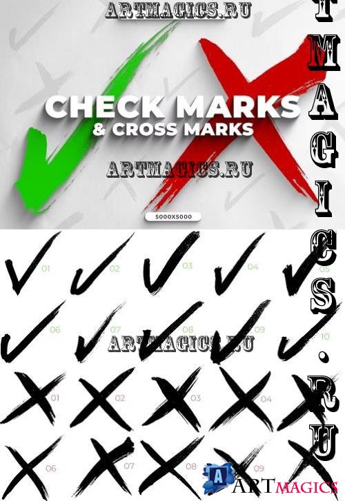 20 Check Mark & Cross Mark Overlays - NJBWB3Z