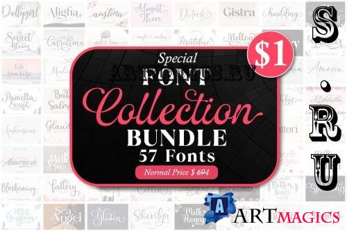 Font Collection Bundle - 57 Premium Fonts