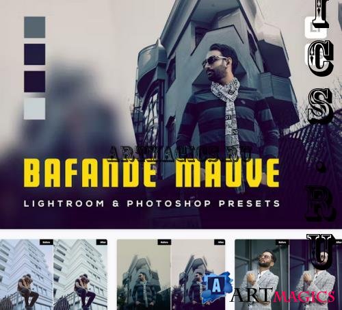 6 Bafande Mauve Lightroom and Photoshop Presets - A93UBW5