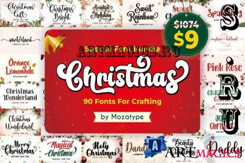 Special Christmas Font Bundle Vol.2 - 90-Premium-Fonts