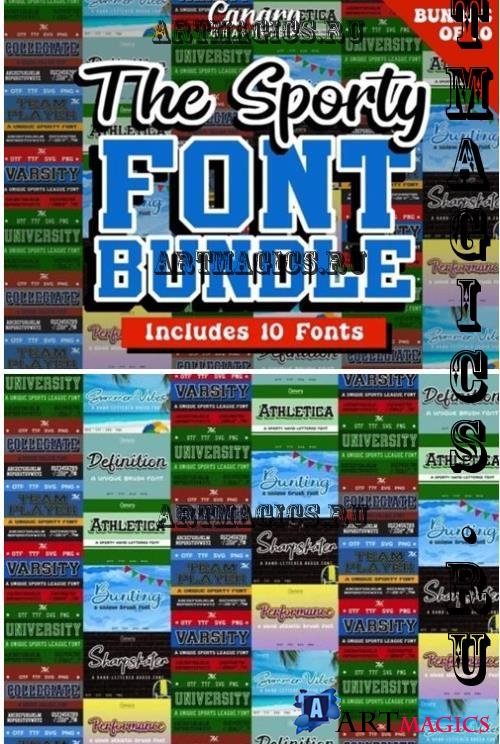 The Sporty Font Bundle - 10 Premium Fonts