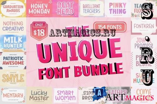 The Unique Font Bundle - 136 Premium Fonts