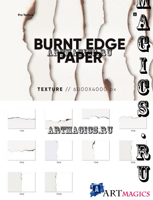 10 Burnt Paper Edge Textures HQ - 281675228