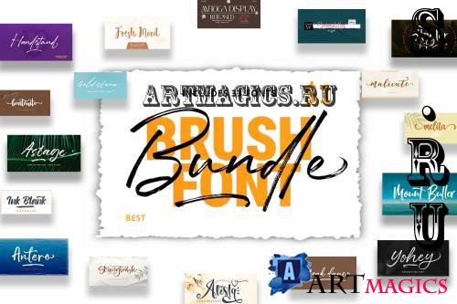 Brush Font Bundle - 20 Premium Fonts