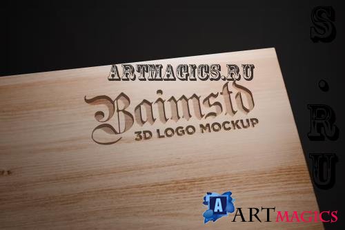 Engraved Wood Logo Mockup - YNMRXJH