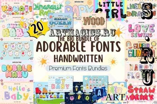 Cute Baby Handwritten Font Big Bundle - 15 Premium Fonts