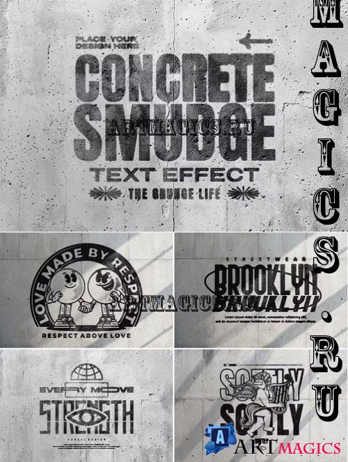 Grunge Concrete Text & Logo Effect Mockup - 5GG3N4U