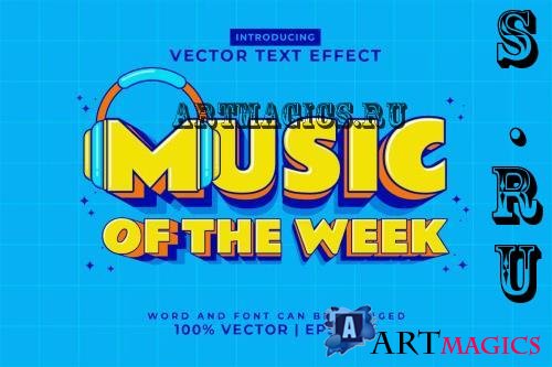 Music Of The Week 3d Vector Editable Text Effect - CZ9XC2Y