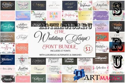 The Wedding Script Font Bundle - 57 Premium Fonts