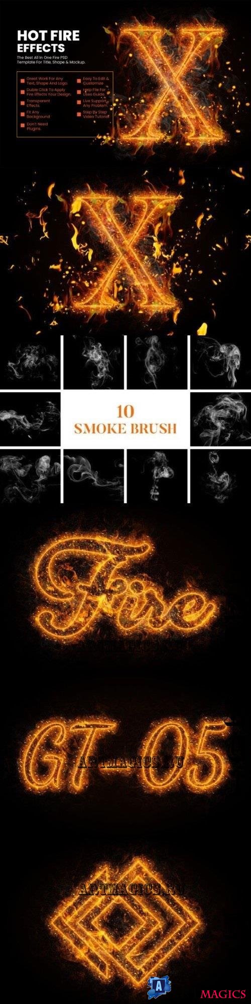 Fire Shape, Text & Logo Effect - 279646613