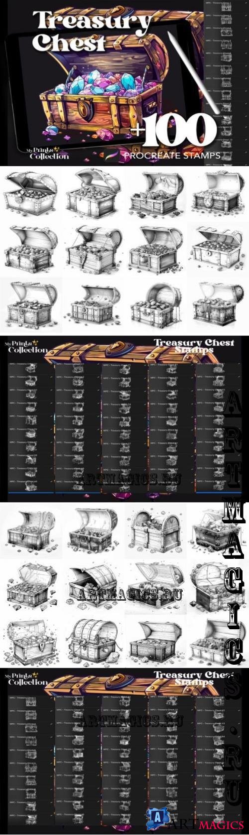 100+ Procreate Treasury Chest Stamps