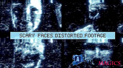 Pack Of Distorted Scary Faces 1717578 - Motion Graphics